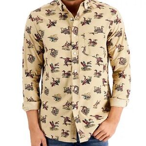 Club Room Tan Wildlife Print Shirt